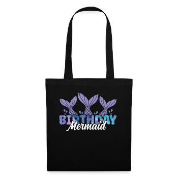 Birthday Mermaid Family Cute Matching Mermaid - Tote Bag - black - Front