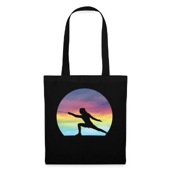 Women's Fencer Silhouette Girls Cute Fencing Lover - Tote Bag - black - Front