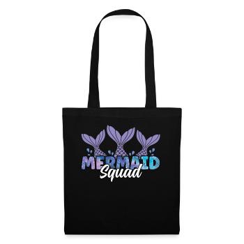 Mermaid Squad Familie Niedliche passende Meerjungfrau - Stoffbeutel - Schwarz - Vorne