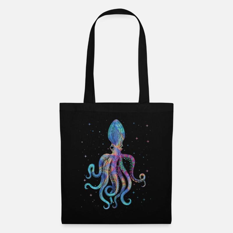 Outer Space Octopus Psychédélique Kraken Cosmique - Sac en tissu - noir