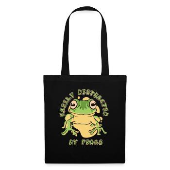 Crapaud grenouille - Sac en tissu - noir - Devant