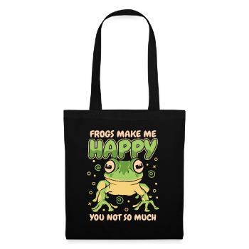 Crapaud grenouille - Sac en tissu - noir - Devant