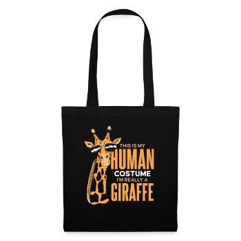 Girafe Animal Afrique Girafes - Sac en tissu - noir - Devant