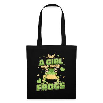 Crapaud grenouille - Sac en tissu - noir - Devant