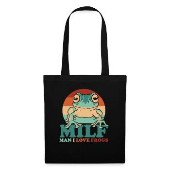 Crapaud grenouille - Sac en tissu - noir - Devant