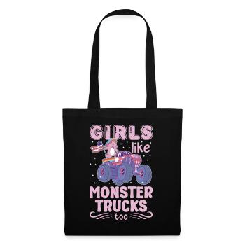 Girls also like monster trucks girls monsters - Tote Bag - black - Front