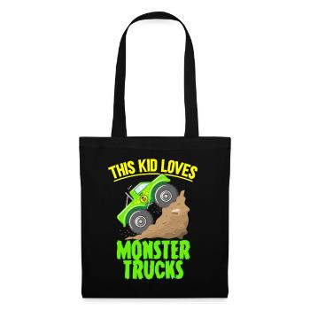 This kid loves monster trucks - Tote Bag - black - Front