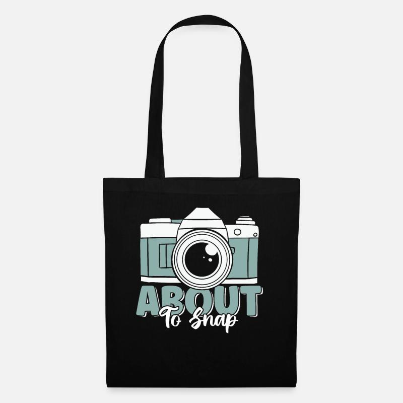 Über Snap Funny Vintage Camera Lover - Stoffbeutel - Schwarz