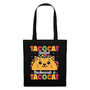 Kawaii Taco Cat Mignon Tacocat Drôle Taco Lover - Sac en tissu - noir - Devant