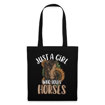 Juste une fille qui aime les chevaux Tournesol Cheval mignon - Sac en tissu - noir - Devant
