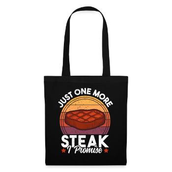 Nur noch ein Steak Ich verspreche lustigen Retro-Sonnenuntergang - Stoffbeutel - Schwarz - Vorne