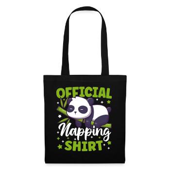 Official Napping Shirt Cute Sleeping Kawaii Panda - Tote Bag - black - Front