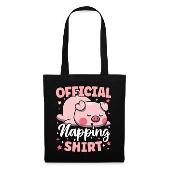 Official Napping Shirt Cute Pajama Kawaii - Tote Bag - black - Front