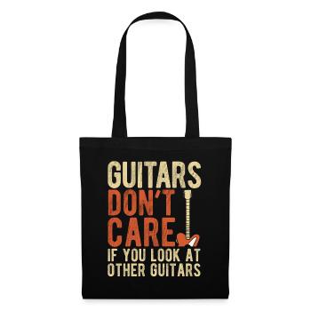 Akustik Spruch Für E-Gitarre Konzert Gitarre - Stoffbeutel - Schwarz - Vorne