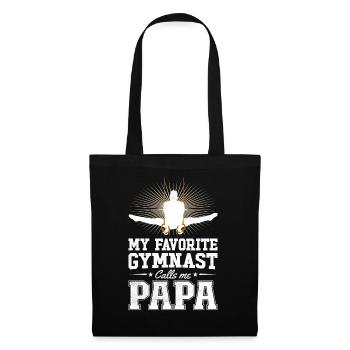 Mein Lieblingsturner Nennt Mich Papa - Stoffbeutel - Schwarz - Vorne