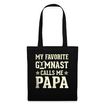 Mein Lieblingsturner Nennt Mich Papa - Stoffbeutel - Schwarz - Vorne