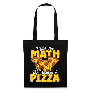 Lustige Pizza Mathe Geschmolzener Käse Pizza Party Pizza - Stoffbeutel - Schwarz - Vorne