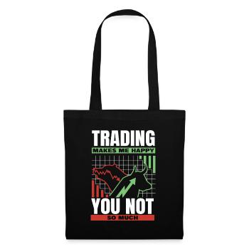 Aktienhandel Trader Börse Trading Aktien - Stoffbeutel - Schwarz - Vorne