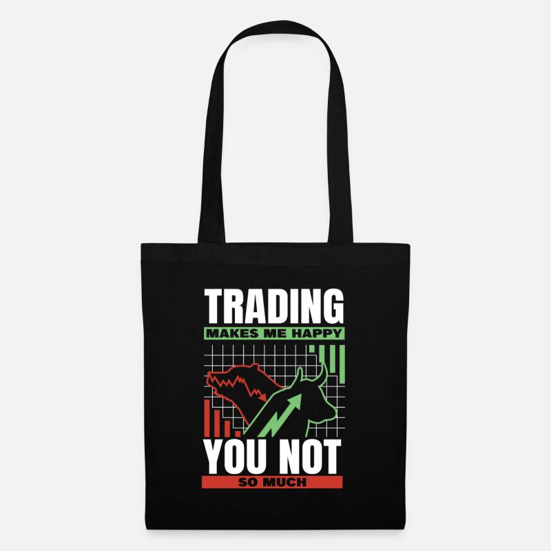 Trading d’actions Trader Exchange Trading d’actions - Sac en tissu - noir