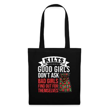 Kilt écossais disant jupe écossaise Écosse - Sac en tissu - noir - Devant