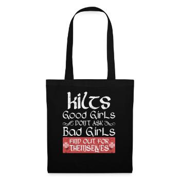 Kilt écossais disant jupe écossaise Écosse - Sac en tissu - noir - Devant