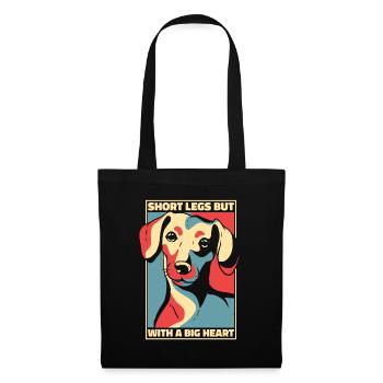 Dackel Hund - Stoffbeutel - Schwarz - Vorne