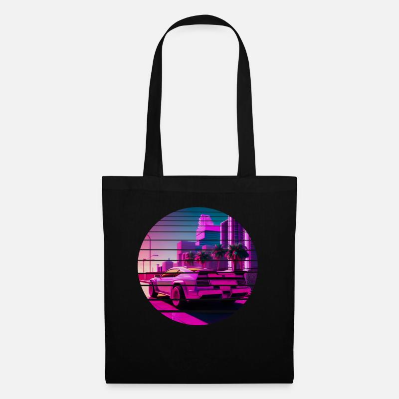 Retro Wave Sport 80s Vaporwave Sunset - Stoffbeutel - Schwarz