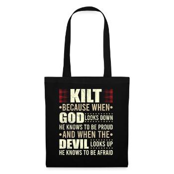 Kilt écossais disant jupe écossaise Écosse - Sac en tissu - noir - Devant