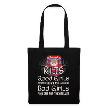 Kilt écossais disant jupe écossaise Écosse - Sac en tissu - noir - Devant