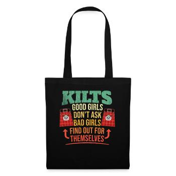 Kilt écossais disant jupe écossaise Écosse - Sac en tissu - noir - Devant