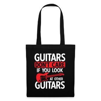 Akustik Spruch Für E-Gitarre Konzert Gitarre - Stoffbeutel - Schwarz - Vorne