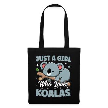 Just A Girl Who Loves Koalas Cute Sleeping Kawaii - Tote Bag - black - Front