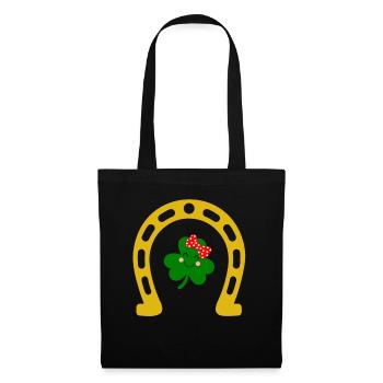 St Patricks Day Accessoires Ireland Shamrock Deko - Stoffbeutel - Schwarz - Vorne