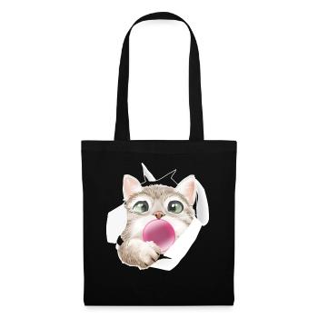 Chat Gomme à mâcher Mignon Félin - Sac en tissu - noir - Devant