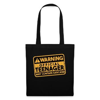 Avertissement officiel adolescent drôle Sarcastique 13ème - Sac en tissu - noir - Devant