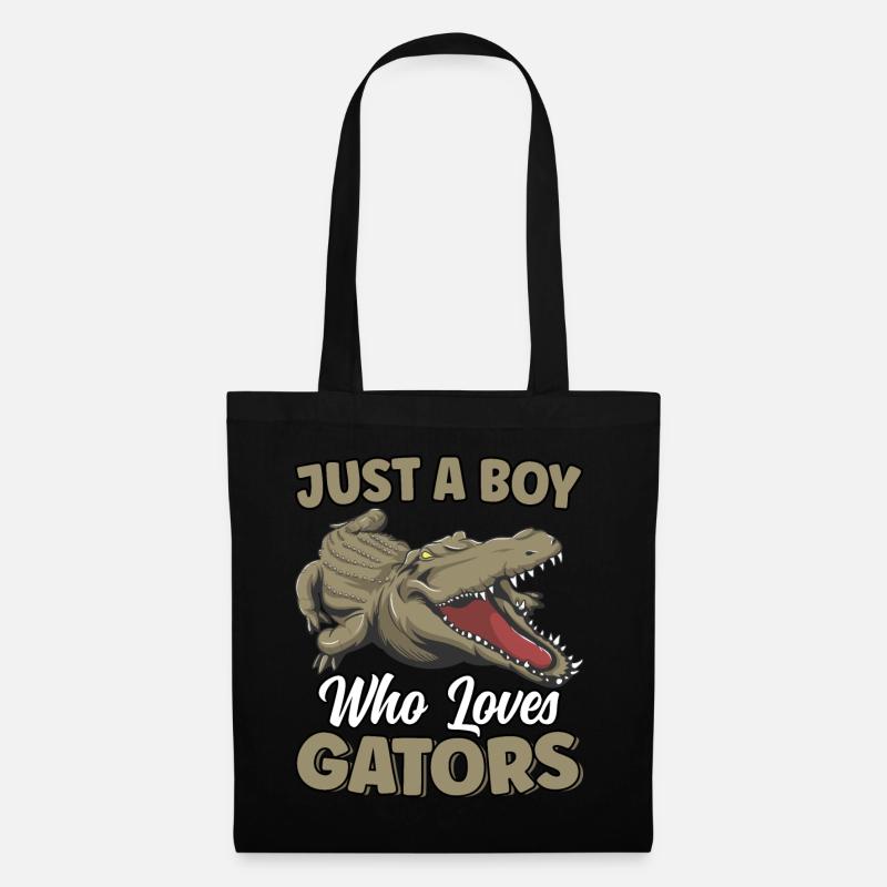 Juste un garçon qui aime les alligators Alligator reptile - Sac en tissu - noir