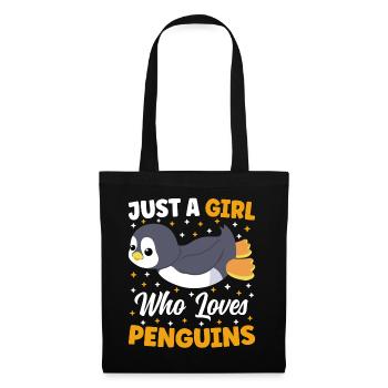 Just A Girl Who Loves Penguins Cute Kawaii - Tote Bag - black - Front