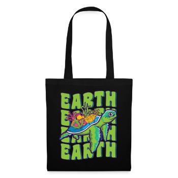 Groovy Jour de la Terre Amoureux des tortues de mer Faune - Sac en tissu - noir - Devant