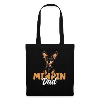 Min Pin Papa Miniature Pinscher Chien Papa Min Pin - Sac en tissu - noir - Devant