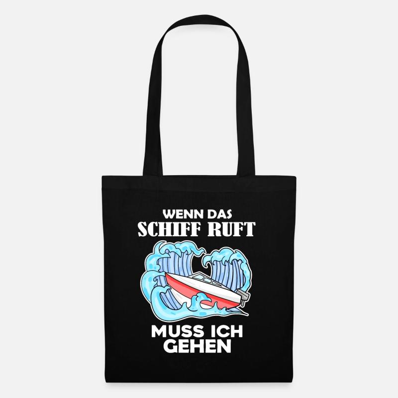 Boote Motorboot Kapitän Boot Seefahrt Geschenk - Stoffbeutel - Schwarz