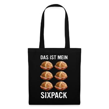 Leberkäs Bayern Leberkas Semmel Fleischkäse - Stoffbeutel - Schwarz - Vorne
