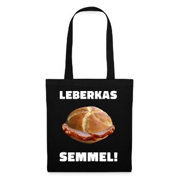 Leberkäs Bayern Leberkas Semmel Fleischkäse - Stoffbeutel - Schwarz - Vorne