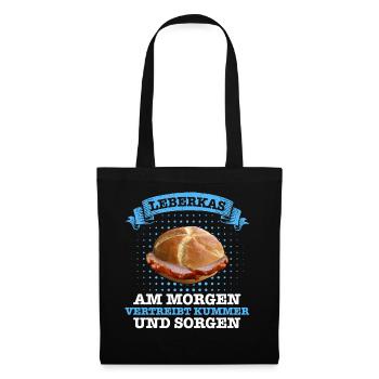 Leberkäs Bayern Leberkas Semmel Fleischkäse - Stoffbeutel - Schwarz - Vorne