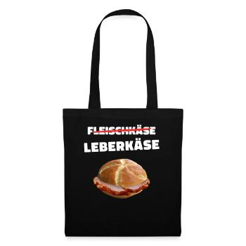 Leberkäs Bayern Leberkas Semmel Fleischkäse - Stoffbeutel - Schwarz - Vorne