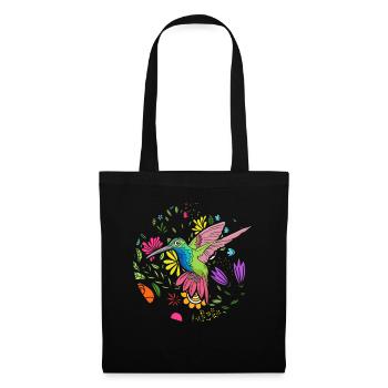 Colorful Bird Flower Women Bird Watching - Tote Bag - black - Front