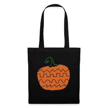 Synthesizer Kürbis Halloween Synth - Stoffbeutel - Schwarz - Vorne