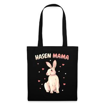 Hase Hasen Kaninchen Haustier - Stoffbeutel - Schwarz - Vorne