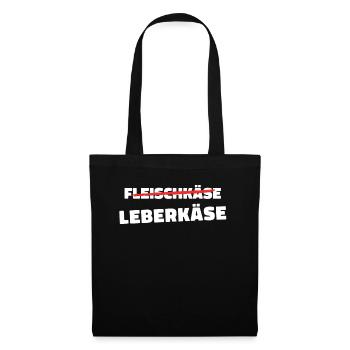 Leberkäs Bayern Leberkas Semmel Fleischkäse - Stoffbeutel - Schwarz - Vorne