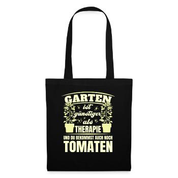 Garten Therapie Tomaten Tomatensorten Gartenfreund - Stoffbeutel - Schwarz - Vorne