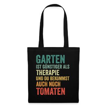Garten Therapie Tomaten Tomatensorten Gartenfreund - Stoffbeutel - Schwarz - Vorne